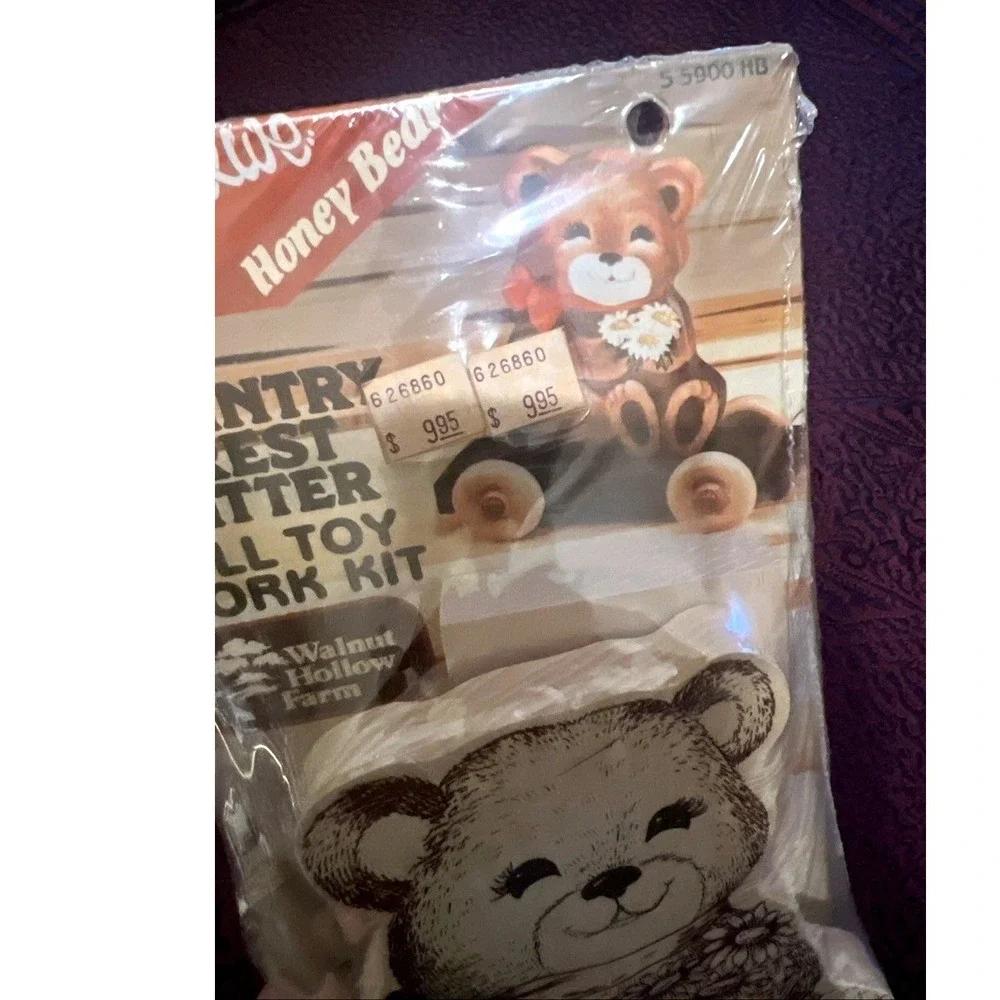 Susan Scheewe Walnut Hollow Country Forest Critter Honey Bear Pull Toy Kit NOS